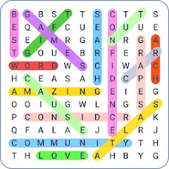 Взломанная Word Search Colorful  [МОД Бесконечные монеты] - стабильная версия apk на Андроид