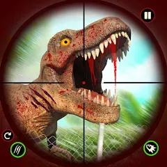 Скачать взломанную Dino Hunting Sniper Shooter 3D  [МОД Mega Pack] - стабильная версия apk на Андроид