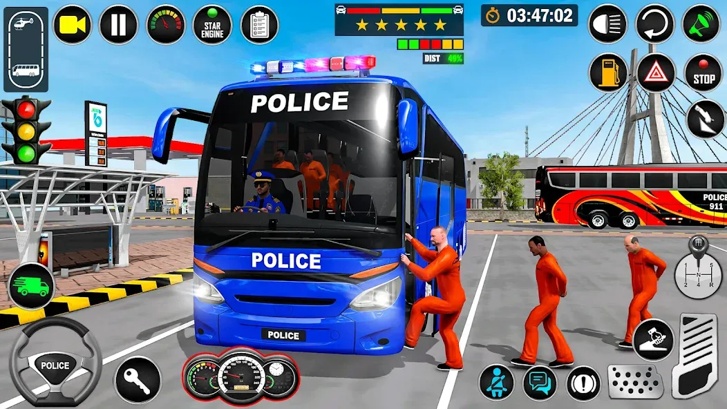 City Bus Simulator Bus Game 3D (Полицейский автобус симулятор)  [МОД Много монет] Screenshot 3