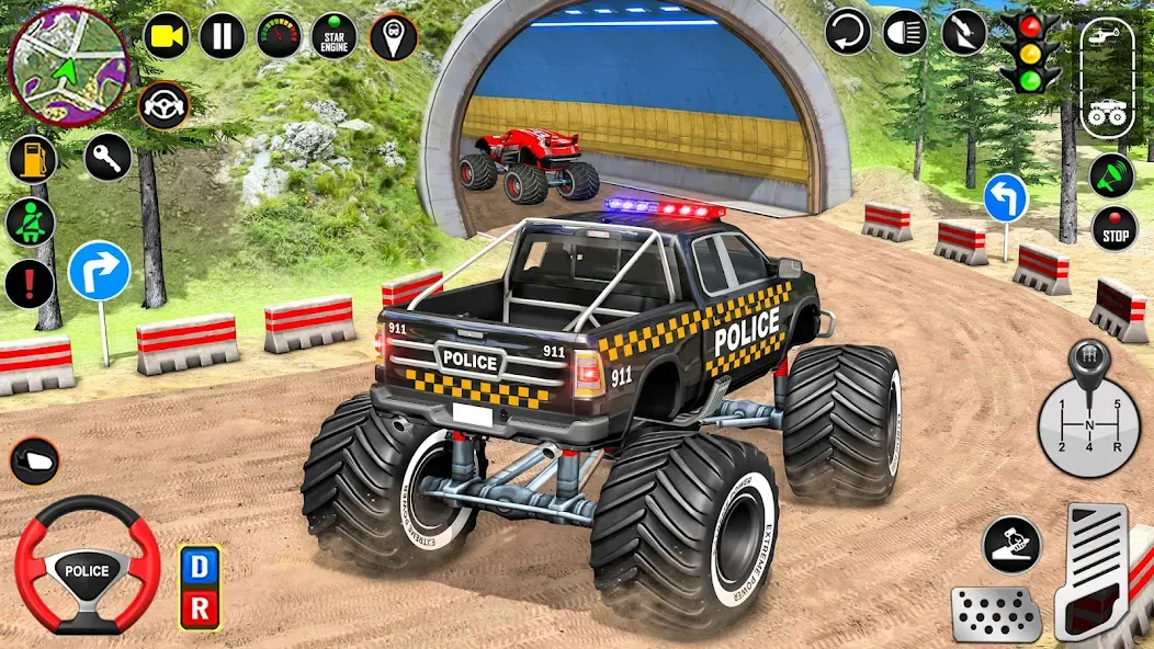 Police Monster Truck Car Games  [МОД Unlimited Money] Screenshot 4