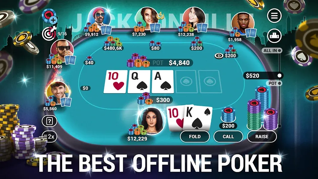 Poker World, Offline TX Holdem (Покер Ворлд)  [МОД Unlimited Money] Screenshot 1