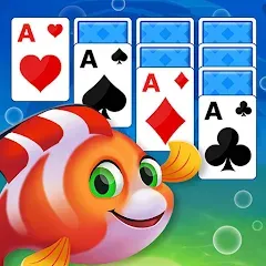 Взломанная Solitaire Fish Klondike Card (Солитер Карточная игра Клондайк Фиш)  [МОД Много монет] - последняя версия apk на Андроид