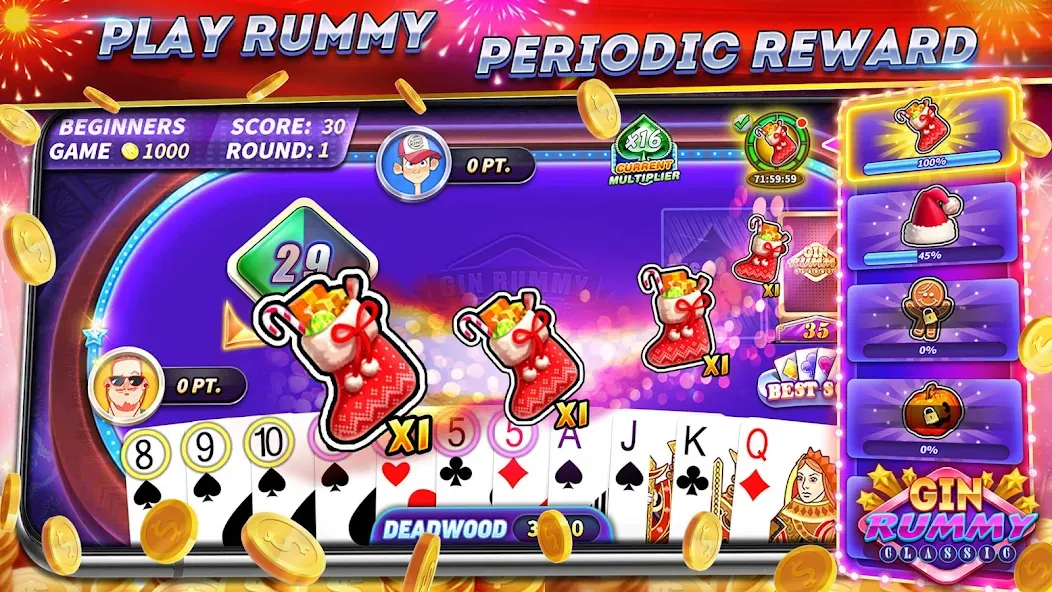 Gin Rummy Online & Offline  [МОД Бесконечные деньги] Screenshot 1