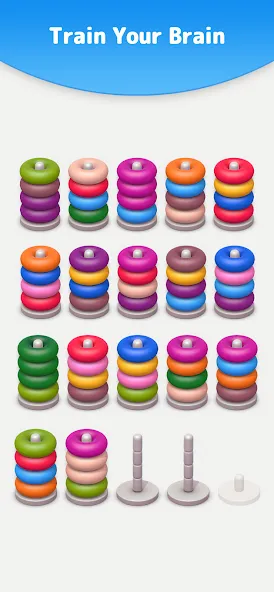 Color Sort 3D — Hoop Stack  [МОД Mega Pack] Screenshot 5