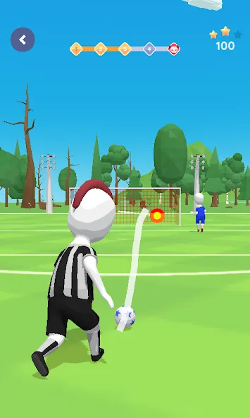 Stickman Freekick: Soccer game  [МОД Unlocked] Screenshot 5