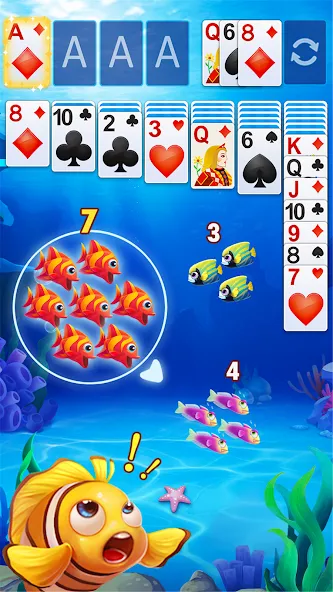 Solitaire Fish  [МОД Бесконечные монеты] Screenshot 1