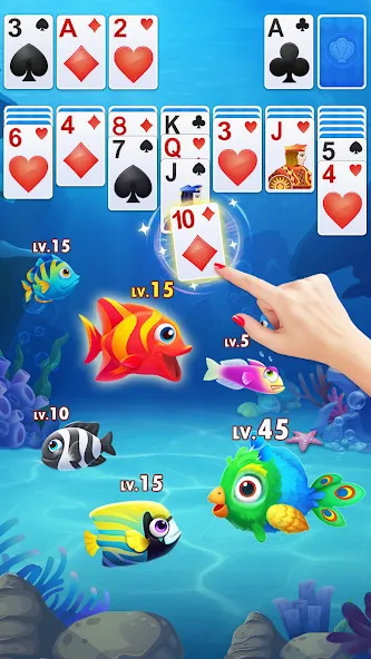 Solitaire Fish  [МОД Бесконечные монеты] Screenshot 2