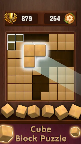 Wooden Cube Block Puzzle (Деревянный кубик головоломка)  [МОД Много монет] Screenshot 4