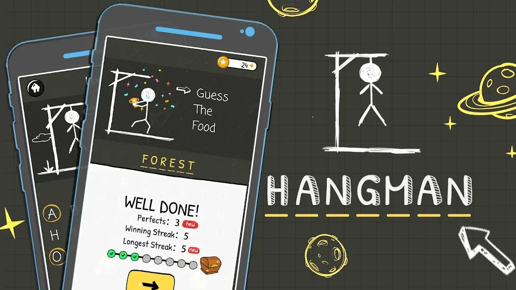 Hangman Words:Two Player Games  [МОД Unlimited Money] Screenshot 1