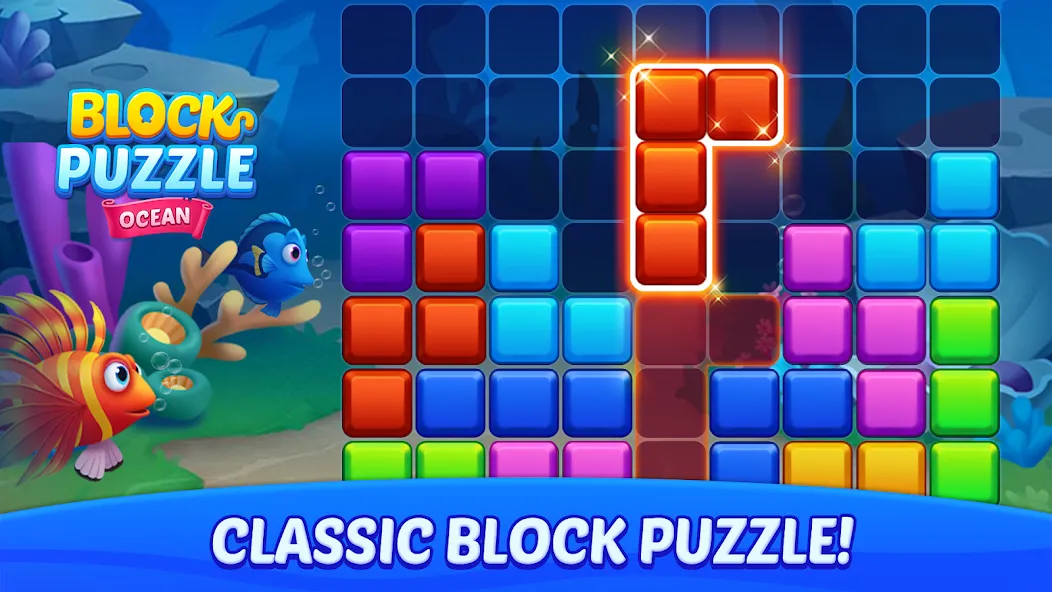 Block Puzzle Ocean  [МОД Много монет] Screenshot 1