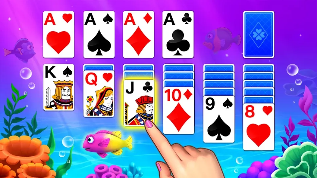 Solitaire Ocean  [МОД Бесконечные монеты] Screenshot 3