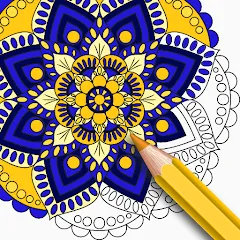 Взлом Mandala Coloring Book Game (Мандала Книга раскрасок  Игра)  [МОД Mega Pack] - полная версия apk на Андроид