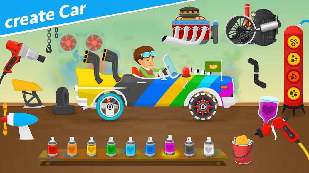 Racing car games for kids 2-5  [МОД Много денег] Screenshot 2