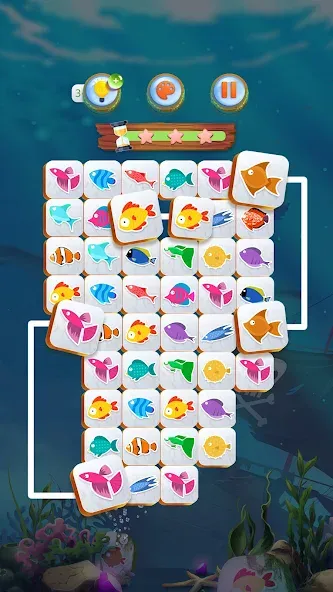 Mahjong Connect Fish World (Мацзян Коннект Рыбный Мир)  [МОД Много монет] Screenshot 1