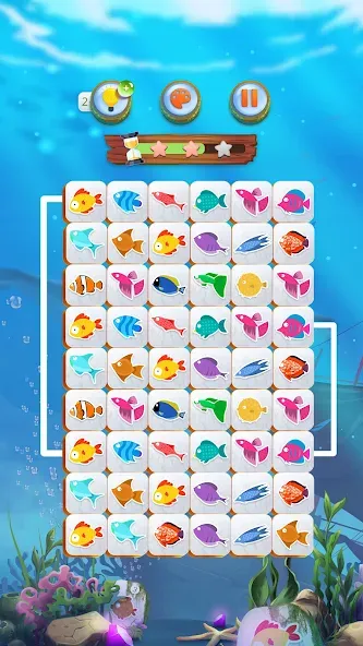 Mahjong Connect Fish World (Мацзян Коннект Рыбный Мир)  [МОД Много монет] Screenshot 2