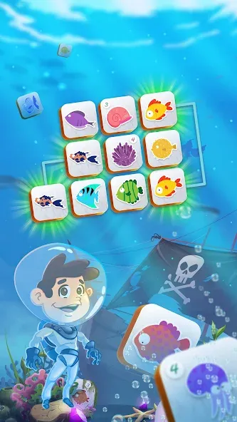 Mahjong Connect Fish World (Мацзян Коннект Рыбный Мир)  [МОД Много монет] Screenshot 4