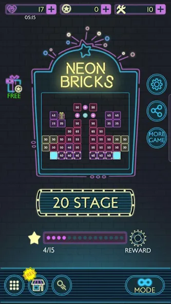 Neon bricks  [МОД Бесконечные деньги] Screenshot 1