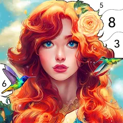 Скачать взлом Girls Paint by Number Coloring (Девочки раскрашивают по номерам)  [МОД Много денег] - последняя версия apk на Андроид