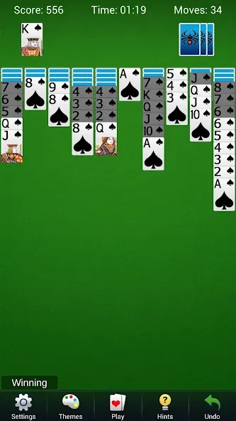 Spider Solitaire - Card Games  [МОД Много денег] Screenshot 1