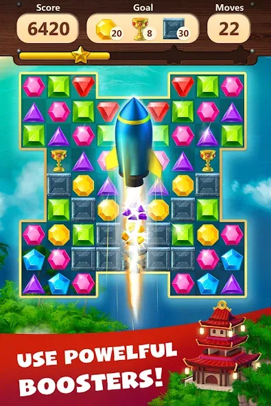 Jewels Planet - Match 3 Puzzle  [МОД Много денег] Screenshot 4