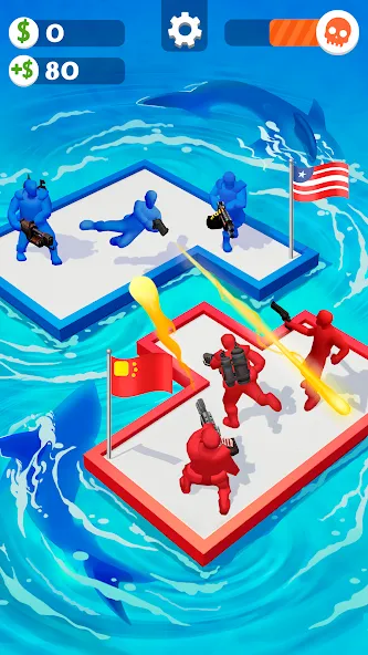 War of Rafts: Crazy Sea Battle (Война плотов)  [МОД Все открыто] Screenshot 2